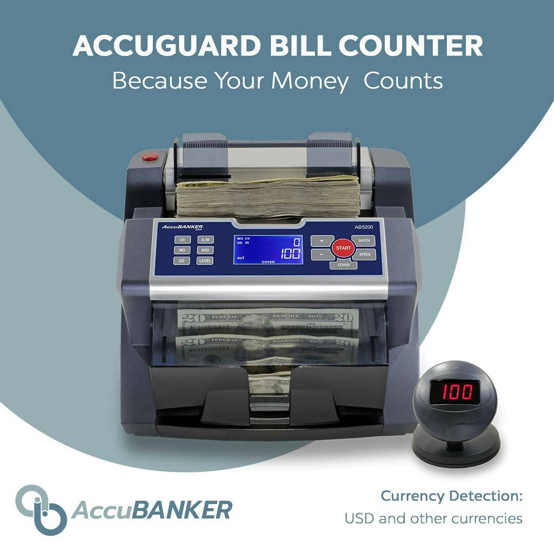 AB5200 ACCUBANKER CONTADORA Y DETECTORA DE BILLETES CON CUBIERTA ANTIPOLVO (BAJO PEDIDO)