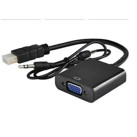CONVERTIDOR VGA A HDMI + AUDIO CON CABLE AUXILIAR ADAPTADOR