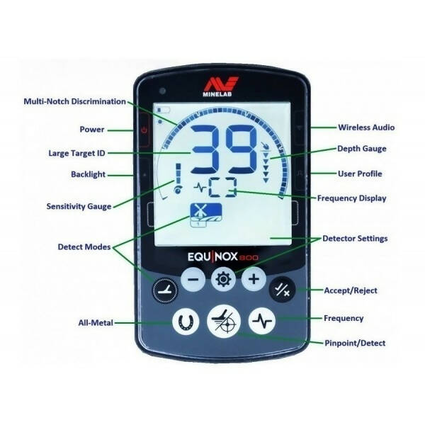 EQUINOX 800 MINELAB MULTI IQ DETECTOR METAL ORO PEPAS POLVO (BAJO PEDIDO)