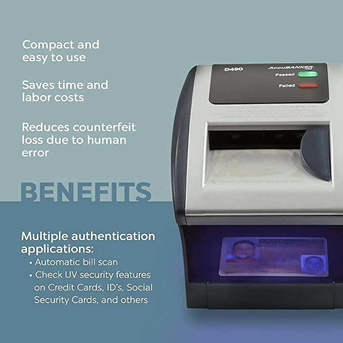 D490 ACCUBANKER DETECTOR DE BILLETES Y TARJETAS AUTOMÁTICO