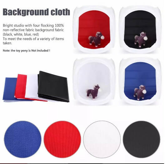 MINI ESTUDIO FOTOGRÁFICO PORTÁTIL PLEGABLE 40 X 40 CON 4 COLORES