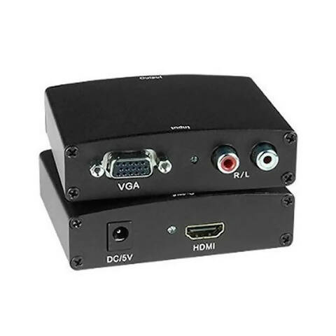 ADAPTADOR HDMI A VGA CONVERTIDOR CON FUENTE 12V AUDIO VIDEO