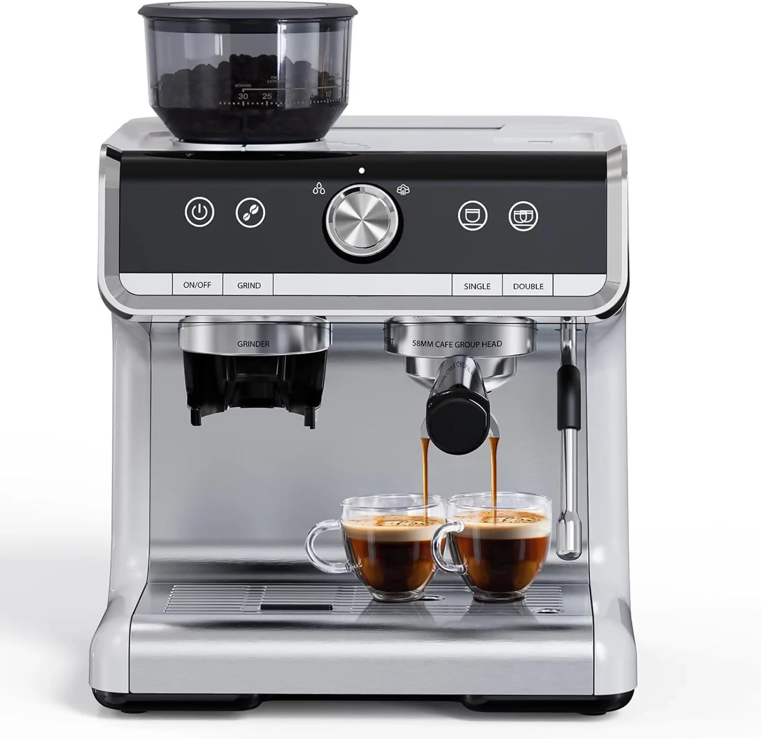 Máquina de Café de 20 Bares de Presión, Cafetera de Café Espresso de Acero Inoxidable